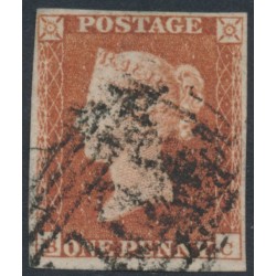 GREAT BRITAIN - 1851 1d red-brown QV, plate 121, check letters BC, used – SG # 8