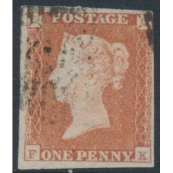 GREAT BRITAIN - 1851 1d red-brown QV, plate 123, check letters FK, used – SG # 8
