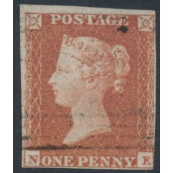 GREAT BRITAIN - 1851 1d red-brown QV, plate 130, check letters NE, used – SG # 8