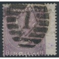 GREAT BRITAIN - 1865 6d deep lilac QV, inverted Emblems watermark, plate 5, used – SG # 96Wi