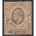 GREAT BRITAIN - 1906 3d pale purple/lemon KEVII, used – SG # 233b