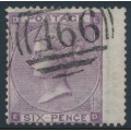 GREAT BRITAIN - 1864 6d lilac Queen Victoria, inverted Emblems watermark, plate 4, used – SG # 85Wi