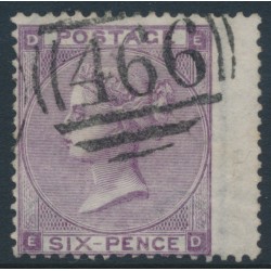 GREAT BRITAIN - 1864 6d lilac QV, inverted Emblems watermark, plate 4, used – SG # 85Wi
