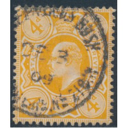 GREAT BRITAIN - 1909 4d pale orange King Edward VII definitive, used – SG # 240