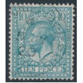 GREAT BRITAIN - 1913 10d turquoise-blue King George V, simple cypher watermark, used – SG # 394