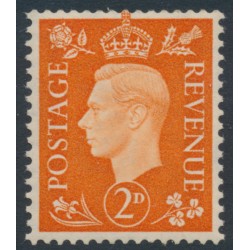 GREAT BRITAIN - 1938 2d orange KGVI, sideways watermark, MNH – SG # 465a