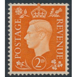 GREAT BRITAIN - 1938 2d orange KGVI, sideways watermark, MNH – SG # 465a
