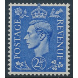 GREAT BRITAIN - 1942 2½d pale ultramarine KGVI, sideways watermark, MNH – SG # 489a