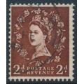 GREAT BRITAIN - 1954 2d red-brown QEII definitive, inverted multiple crown watermark, used – SG # 518Wi