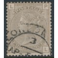 GREAT BRITAIN - 1882 4d grey-brown QV, Imperial Crown watermark, plate 18, used – SG # 160