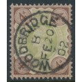 GREAT BRITAIN - 1887 4d green/deep brown QV Jubilee, used – SG # 205a