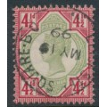 GREAT BRITAIN - 1892 4½d green/carmine QV Jubilee issue, used – SG # 206