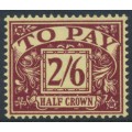 GREAT BRITAIN - 1954 2/6 purple on yellow Postage Due, E2R Tudor Crown watermark, MNH – SG # D45