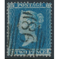 GREAT BRITAIN - 1855 2d blue QV, perf. 14, plate 5, check letters CA, with a variety, used – SG # F6f