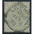 GREAT BRITAIN - 1883 4d dull green Queen Victoria, crown watermark, used – SG # 192