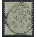GREAT BRITAIN - 1883 4d dull green QV, crown watermark, used – SG # 192