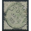 GREAT BRITAIN - 1883 4d dull green QV, crown watermark, used – SG # 192