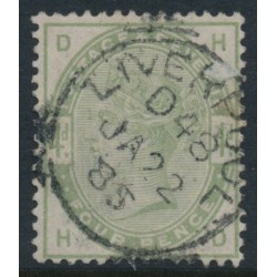 GREAT BRITAIN - 1883 4d dull green QV, crown watermark, used – SG # 192