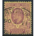 GREAT BRITAIN - 1902 3d dull reddish purple/yellow (lemon back) KEVII, used – SG # 233