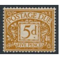 GREAT BRITAIN - 1938 5d yellow-brown Postage Due, GVIR watermark, MH – SG # D32