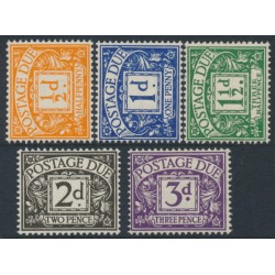 GREAT BRITAIN - 1956 ½d to 3d Postage Dues, crown E2R watermark, MH – SG # D46-D50