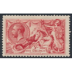 GREAT BRITAIN - 1919 5/- rose-red Sea Horses (Bradbury, Wilkinson), MH – SG # 416