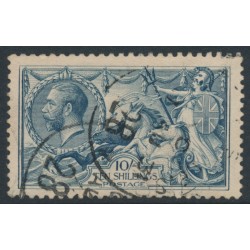 GREAT BRITAIN - 1919 10/- dull grey-blue Sea Horses (Bradbury, Wilkinson), used – SG # 417