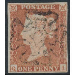 GREAT BRITAIN - 1841 1d red-brown QV, plate 16, check letters QI, used – SG # 8l