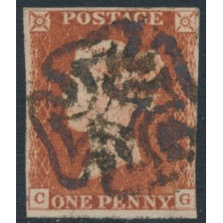 GREAT BRITAIN - 1841 1d red-brown QV, plate 19, check letters CG, used – SG # 8l