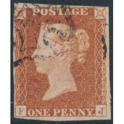 GREAT BRITAIN - 1841 1d red-brown QV, plate 20, check letters FJ, used – SG # 8l