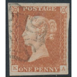 GREAT BRITAIN - 1841 1d red-brown QV, plate 21, check letters KA, used – SG # 8l