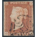 GREAT BRITAIN - 1841 1d red-brown QV, plate 22, check letters CE, used – SG # 8l