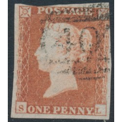 GREAT BRITAIN - 1851 1d red-brown QV, plate 116, check letters SL, used – SG # 8