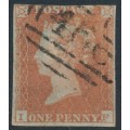 GREAT BRITAIN - 1851 1d red-brown QV, plate 130, check letters IF, used – SG # 8
