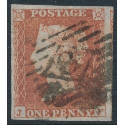 GREAT BRITAIN - 1853 1d red-brown QV, plate 168, check letters JF, used – SG # 8