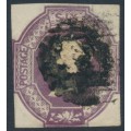 GREAT BRITAIN - 1854 6d mauve embossed QV, reversed VR watermark, used – SG # 58