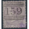 GREAT BRITAIN - 1856 6d pale lilac QV, reversed Emblems watermark, used – SG # 70Wj