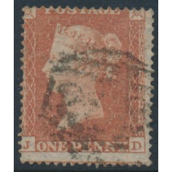 GREAT BRITAIN - 1854 1d red-brown QV, plate 175, check letters JD, used – SG # 17 (C1)