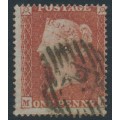 GREAT BRITAIN - 1854 1d red-brown QV, plate 197, check letters MF, used – SG # 17 (C1e)