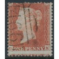 GREAT BRITAIN - 1854 1d red-brown QV, plate 202, EL, inverted watermark, used – SG # 22Wi (C2d)