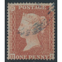 GREAT BRITAIN - 1855 1d red-brown QV, plate 1, check letters BJ, used – SG # 21 (C4)