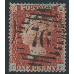 GREAT BRITAIN - 1855 1d red-brown QV, plate 4, check letters CF, used – SG # 21 (C4)