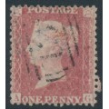 GREAT BRITAIN - 1861 1d red QV, plate 50, check letters AG, used – SG # 42