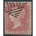 GREAT BRITAIN - 1861 1d red QV, plate 50, check letters QB, used – SG # 42