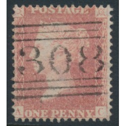 GREAT BRITAIN - 1861 1d red QV, plate 51, check letters AC, used – SG # 42