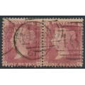 GREAT BRITAIN - 1857 1d red QV, plate 55, pair OD+OE, used – SG # 38 (C10)