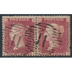 GREAT BRITAIN - 1857 1d red QV, plate 59, pair EE+EF, used – SG # 38 (C10)