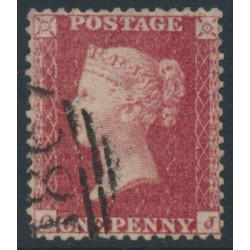 GREAT BRITAIN - 1857 1d red QV, plate 59, check letters OJ, used – SG # 38 (C10)