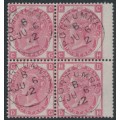 GREAT BRITAIN - 1867 3d rose QV, Spray of Rose, plate 8, block of 4, used – SG # 103