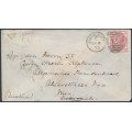 GREAT BRITAIN - 1875 3d rose QV, Spray of Rose watermark, plate 18, on cover to Austria – SG # 143